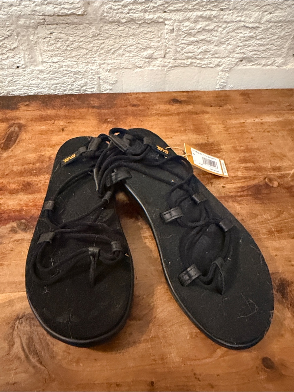 Teva Women's Black Lace-Up Slide Sandals